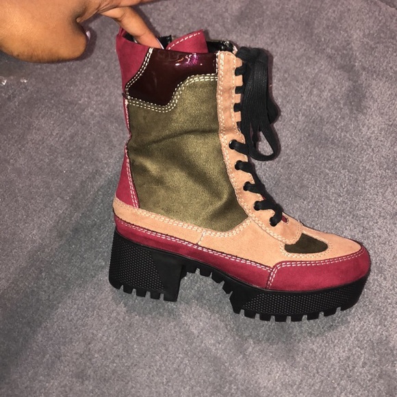 Multi Color Platform Combat Boot - Picture 3 of 8